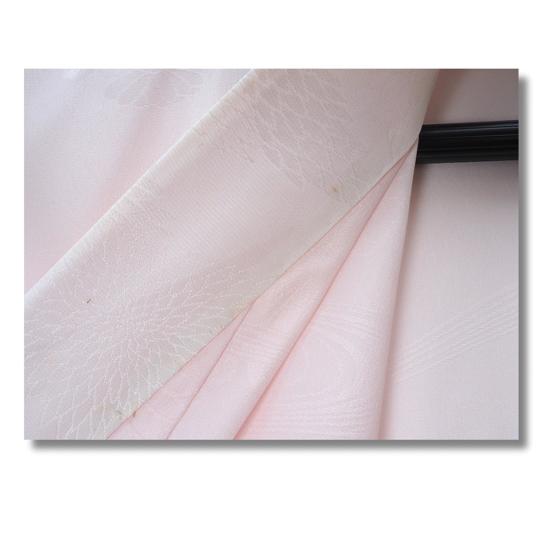 Vintage Damen Juban – Rosa & Weiß mit Streifen und Blumen