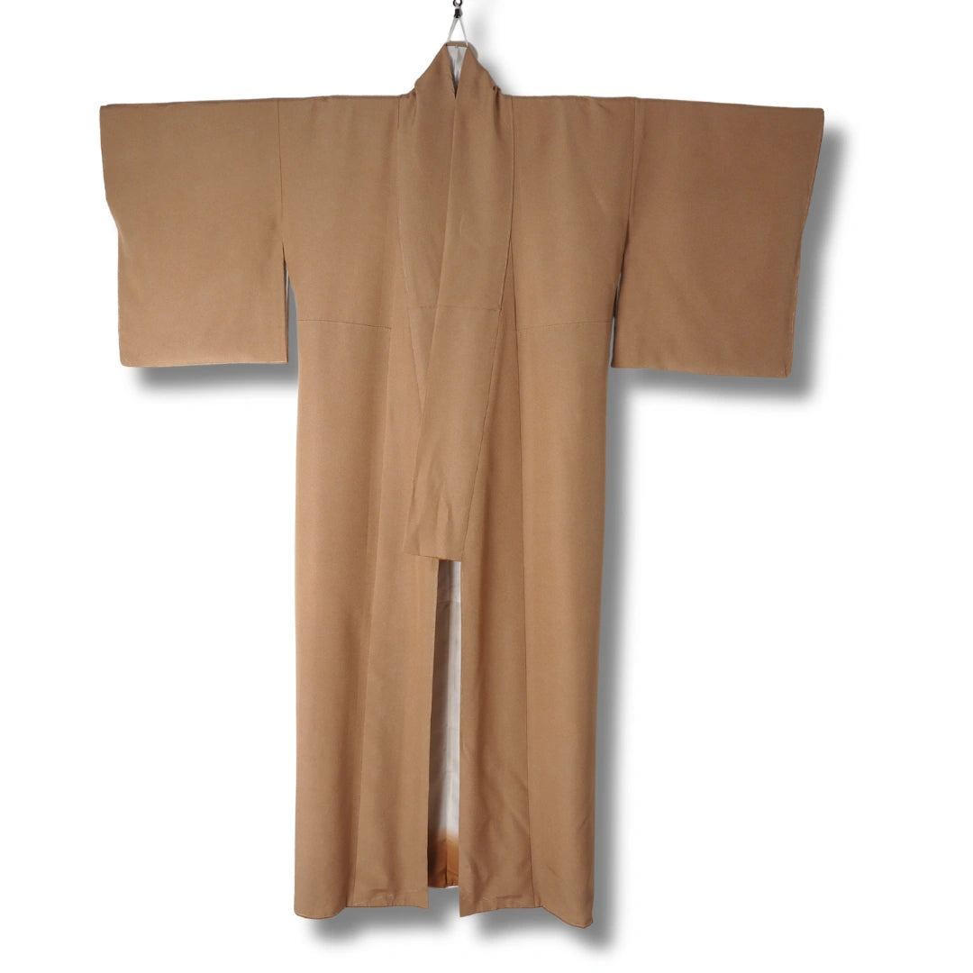 Vintage Komon Kimono sandfarben mit Edo Same Muster