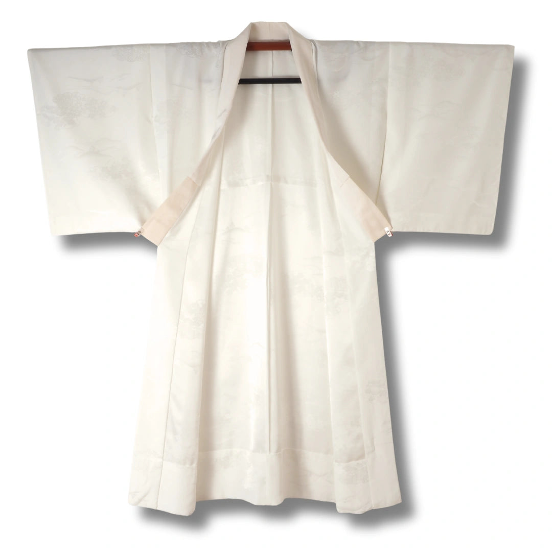 Vintage Damen Naga-Juban – Weiß mit Blumen