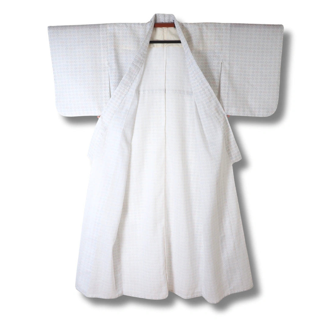 Vintage Damen Naga-Juban Weiß mit feinem Muster