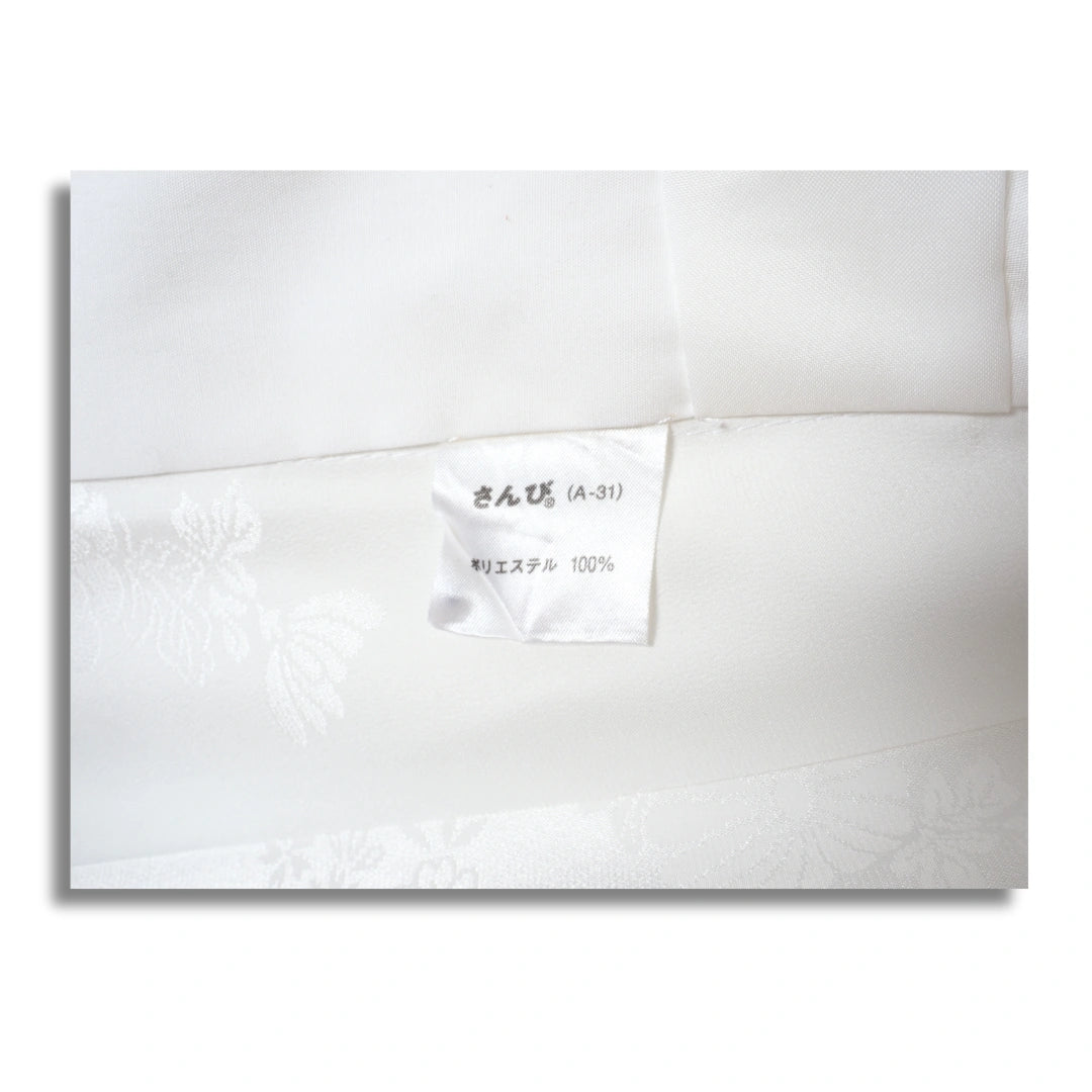 Vintage Damen Naga-Juban weiß mit Blumen