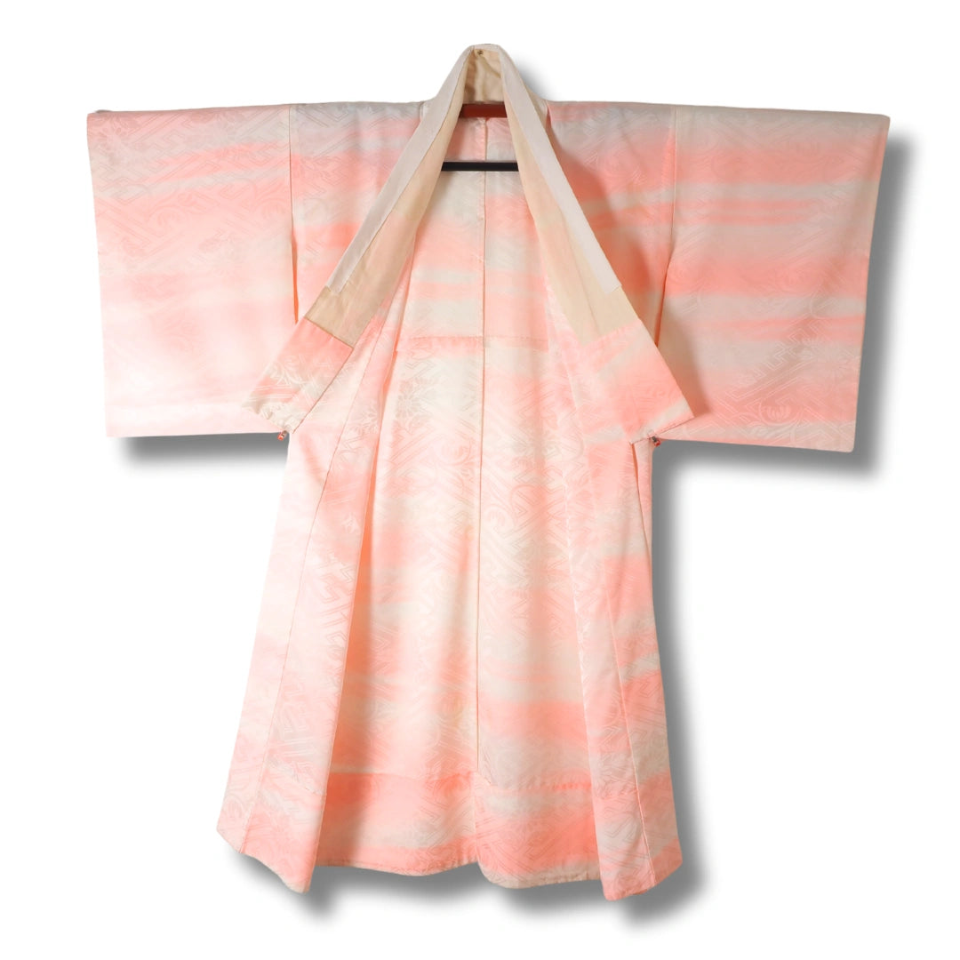 Vintage Damen Naga Juban rosa mit Muster gestreift