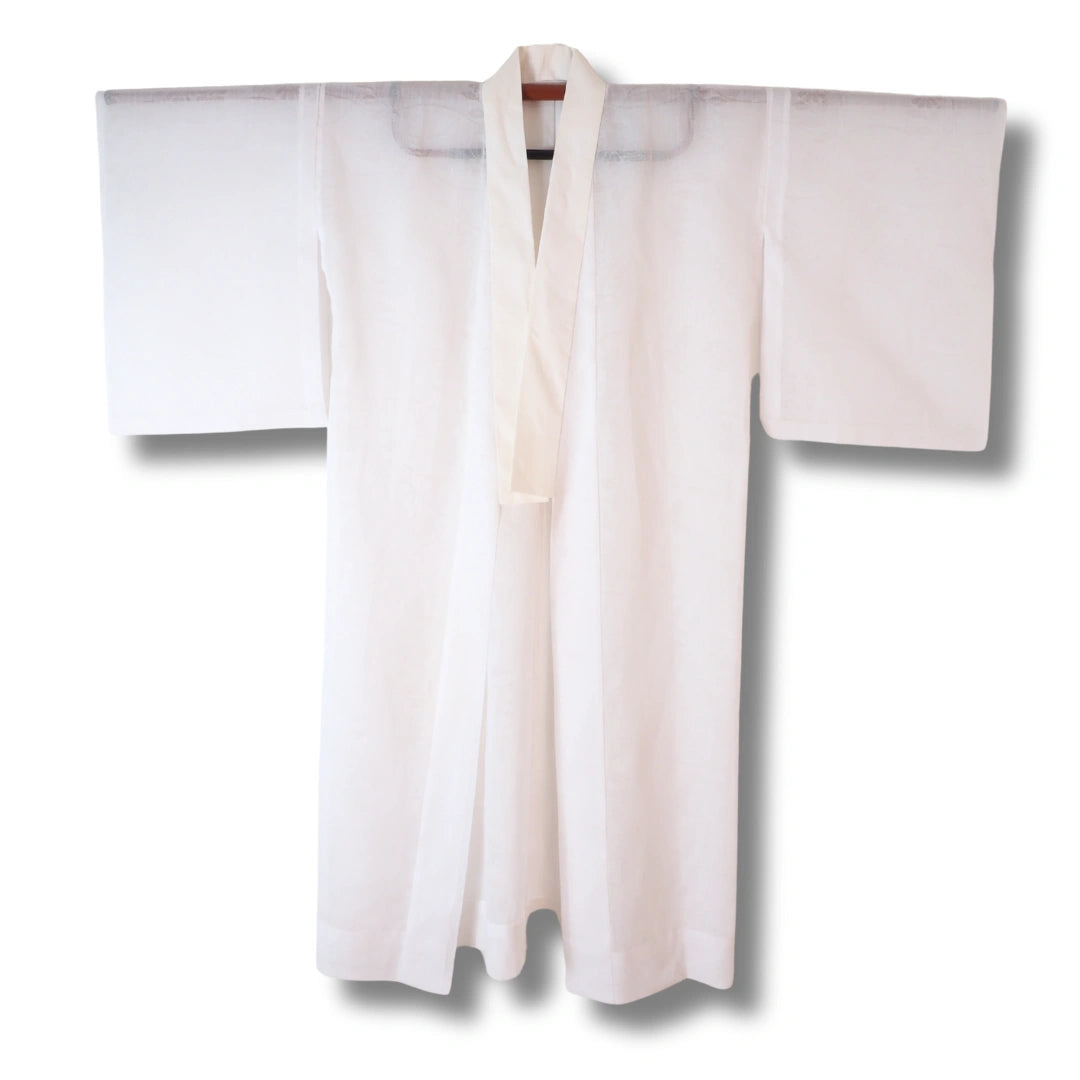 Vintage Damen Naga-Juban Weiß Transparent mit Blumenmuster