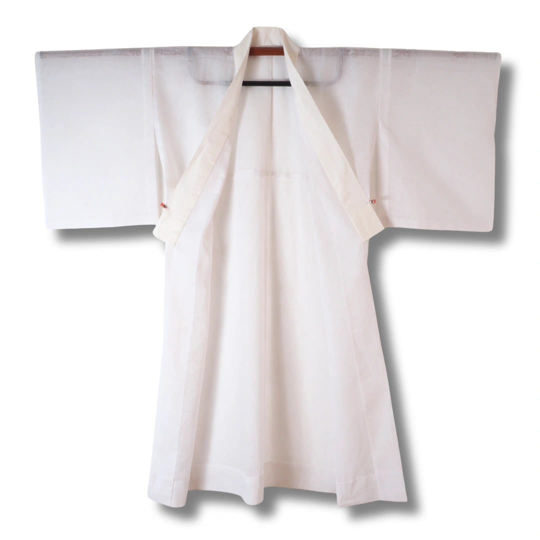 Vintage Damen Naga-Juban Weiß Transparent mit Blumenmuster