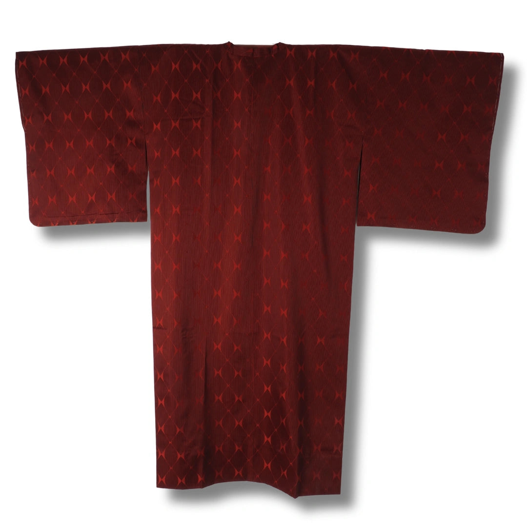 Vintage Damen Michiyuki Braun mit Streifen- & Rautenmuster