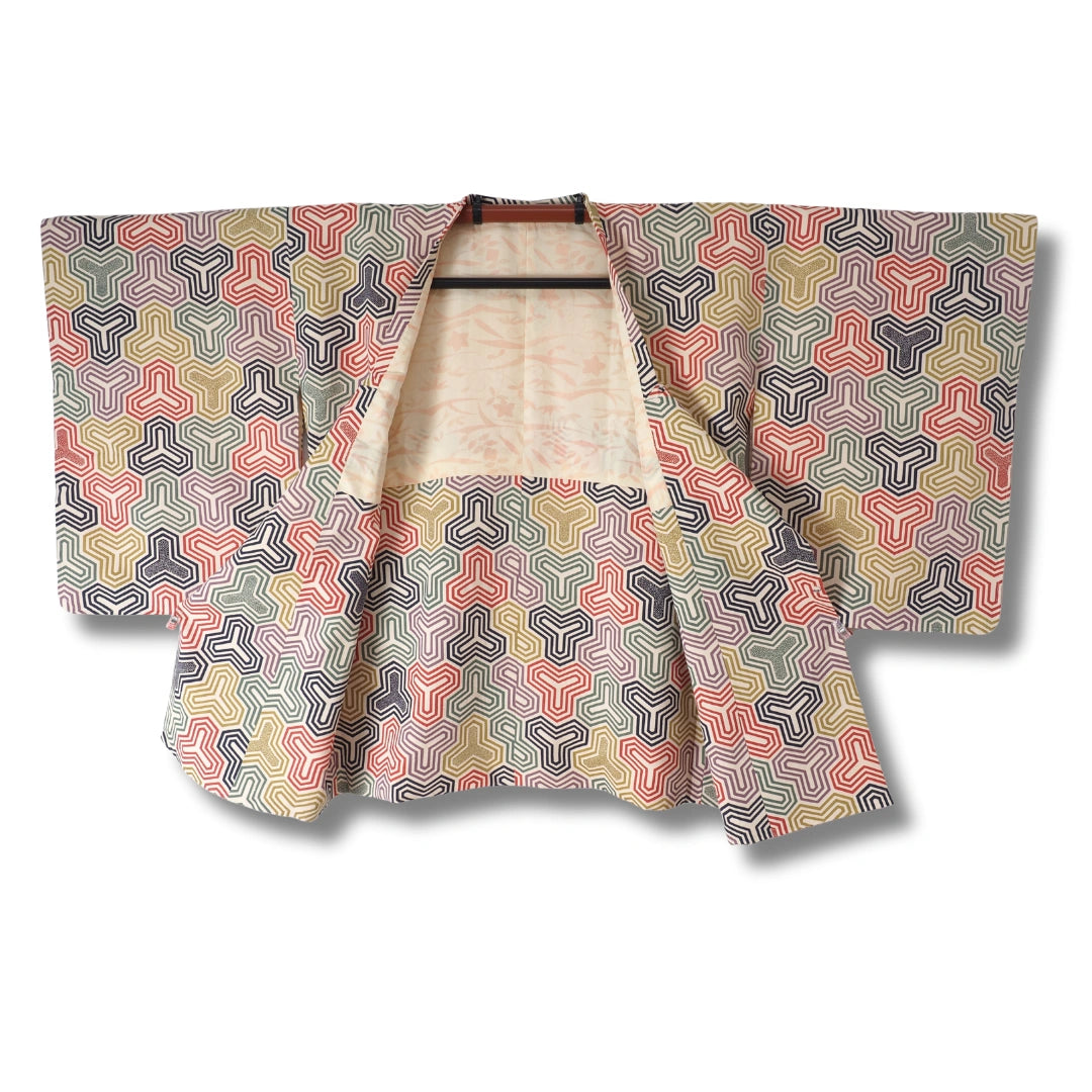Vintage Damen Michiyuki Buntes Retro-Muster