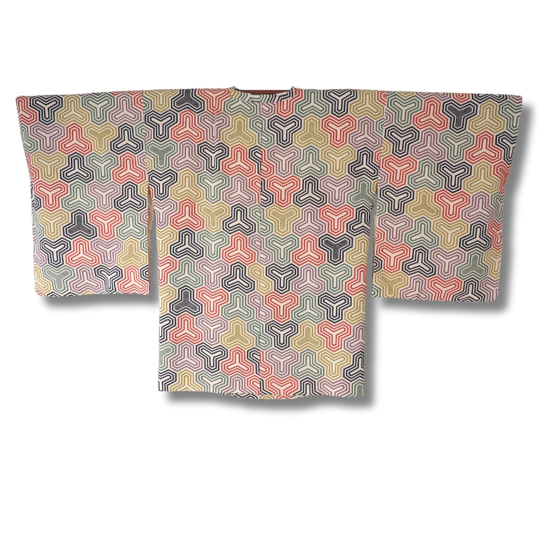 Vintage Damen Michiyuki Buntes Retro-Muster