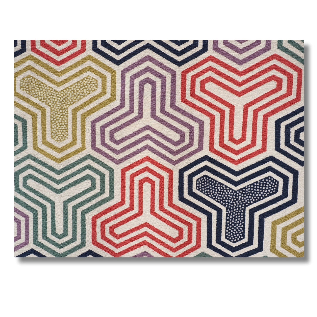 Vintage Damen Michiyuki Buntes Retro-Muster