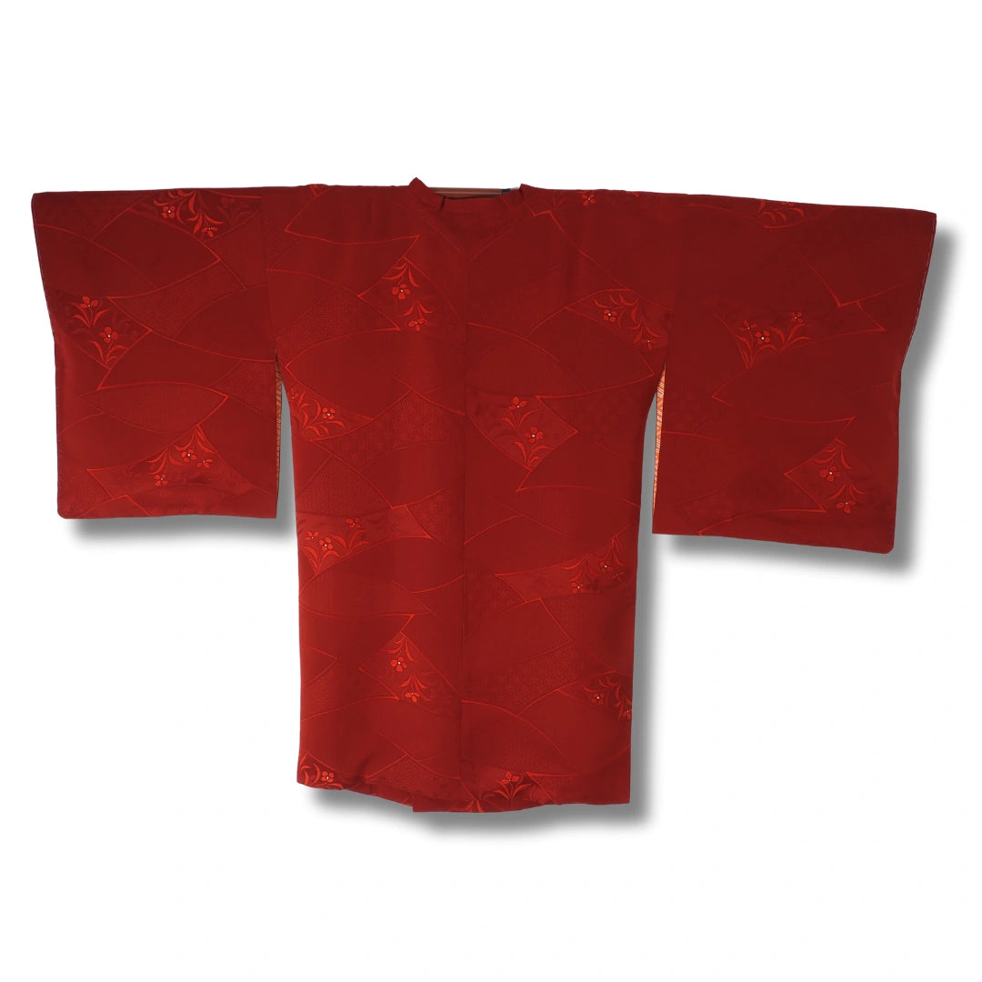 Vintage Damen Michiyuki rotbraun mit Blumenmuster