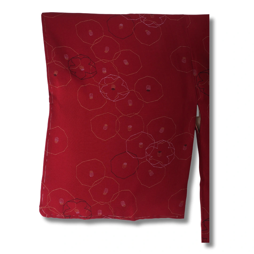 Vintage Damen Michiyuki Rot mit Blumenmuster