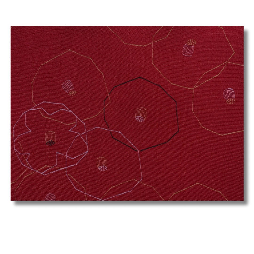 Vintage Damen Michiyuki Rot mit Blumenmuster