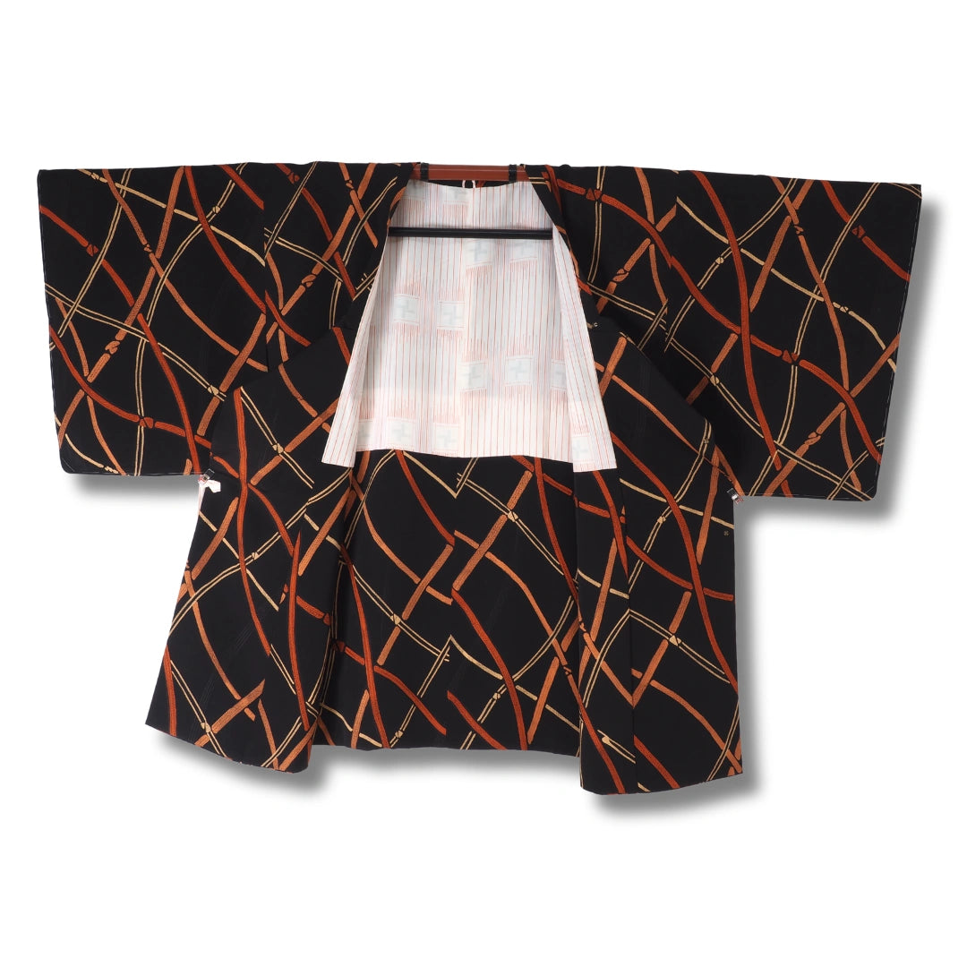 Vintage Damen Michiyuki Schwarz mit Karomuster