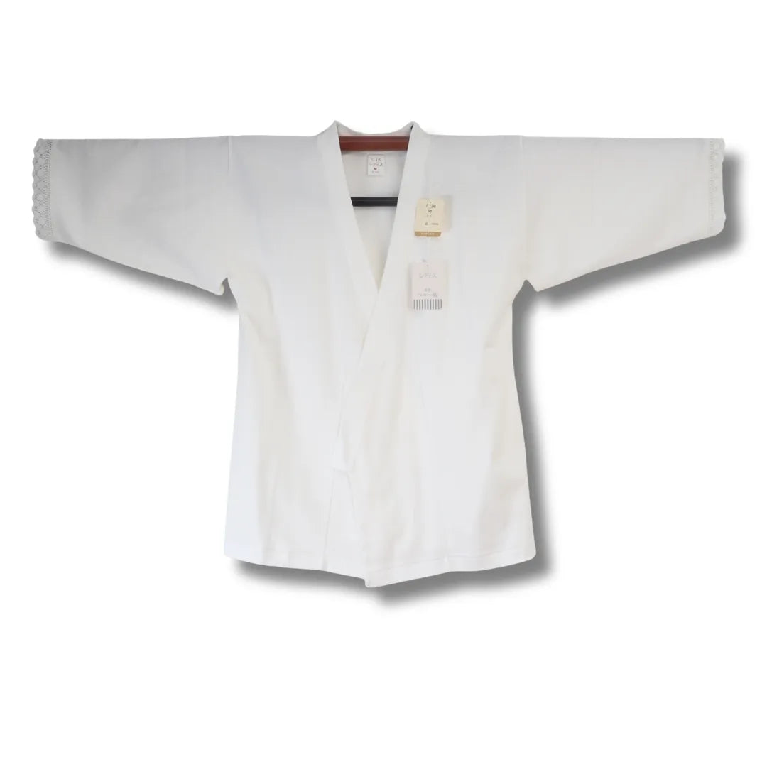 Vintage Damen Kimono-Unterwäsche Set – Hadajuban &amp; Susoyoke in Creme (Größe M)