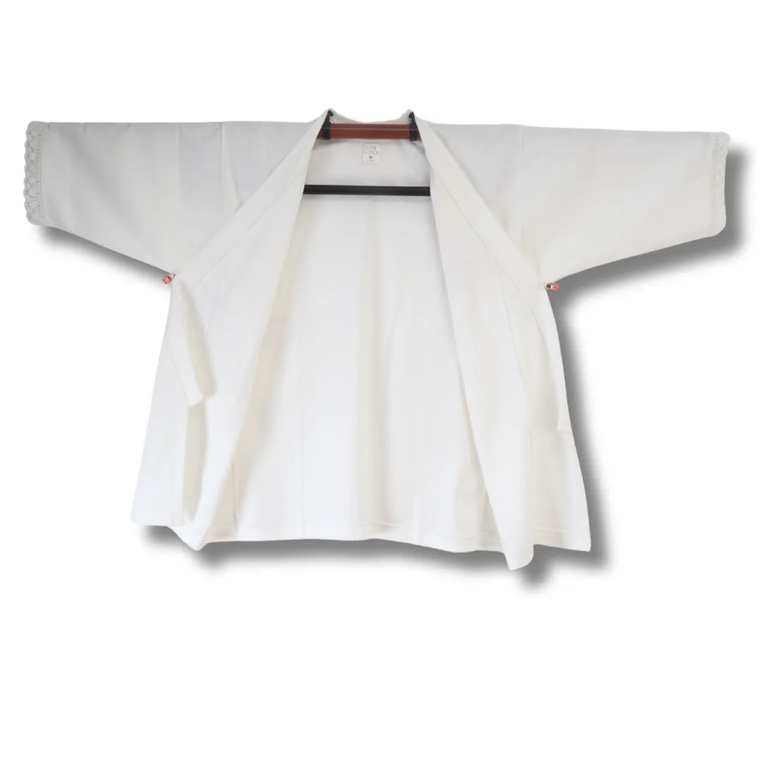 Vintage Damen Kimono-Unterwäsche Set – Hadajuban &amp; Susoyoke in Creme (Größe M)