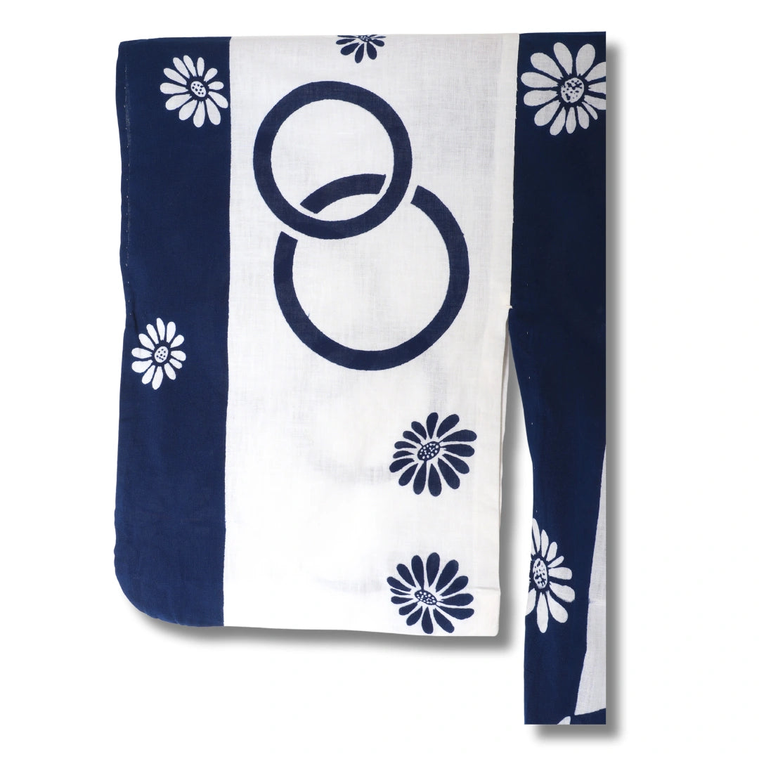 Vintage Damen Yukata Blau-Weiß