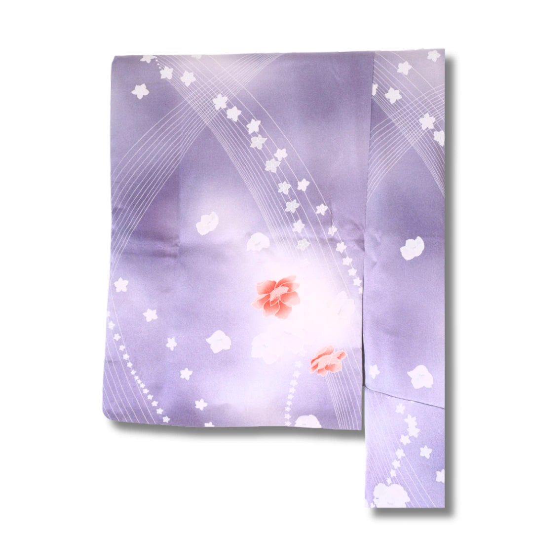 Vintage Damen Kimono helllila mit Blüten