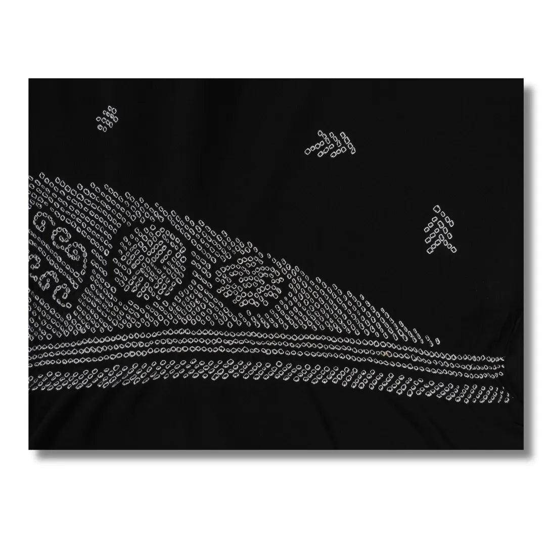 Vintage Herren Heko Obi schwarz Shibori Medaillons