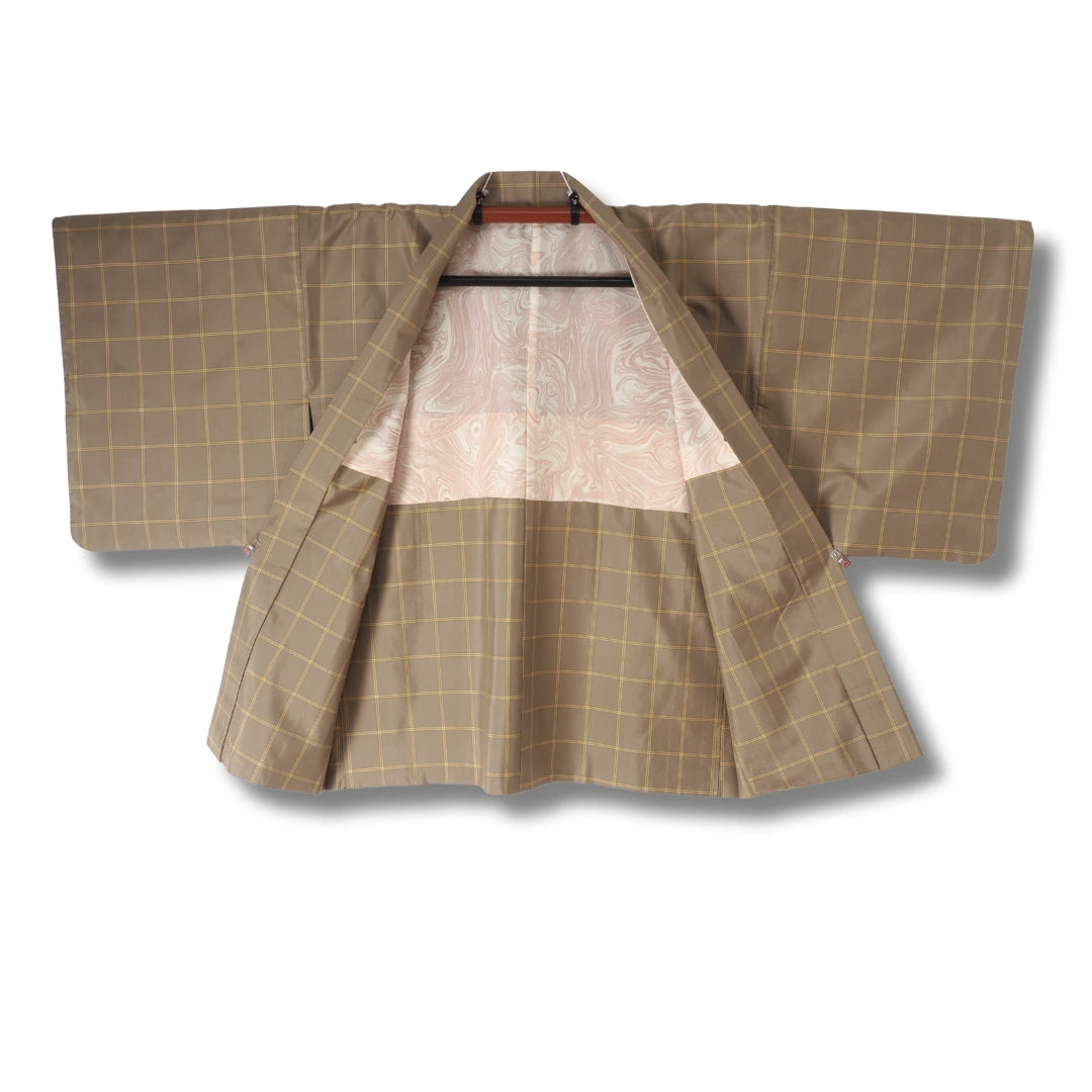 Vintage Damen Ensemble – Kimono & Haori im Karo-Muster