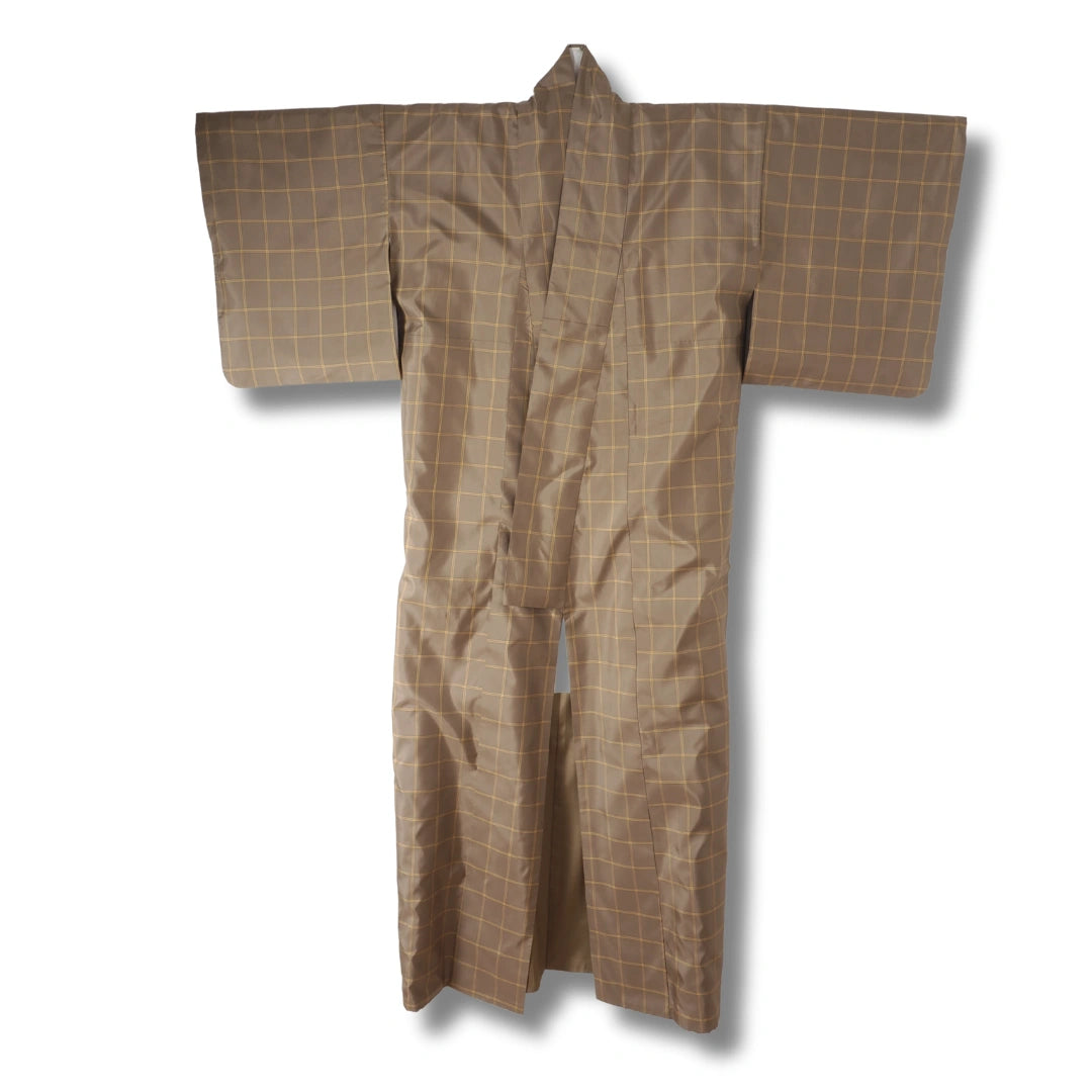 Vintage Damen Ensemble – Kimono & Haori im Karo-Muster