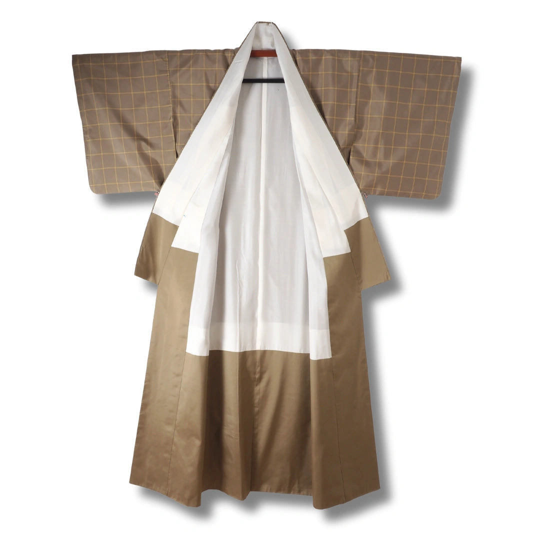 Vintage Damen Ensemble – Kimono & Haori im Karo-Muster