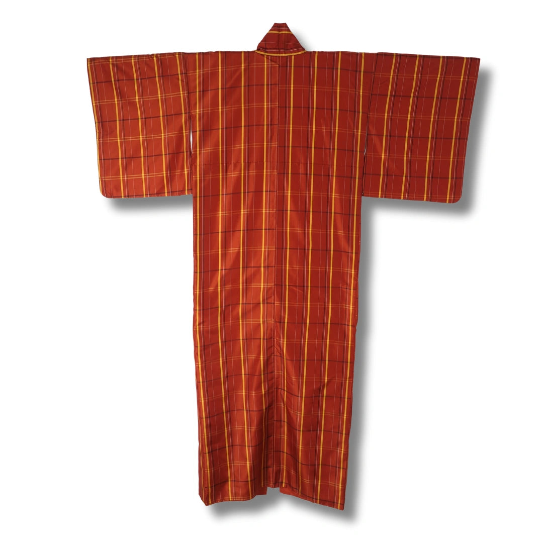 Vintage Damen Ensemble (Kimono & Haori) in Rotbraun + Haori Himo
