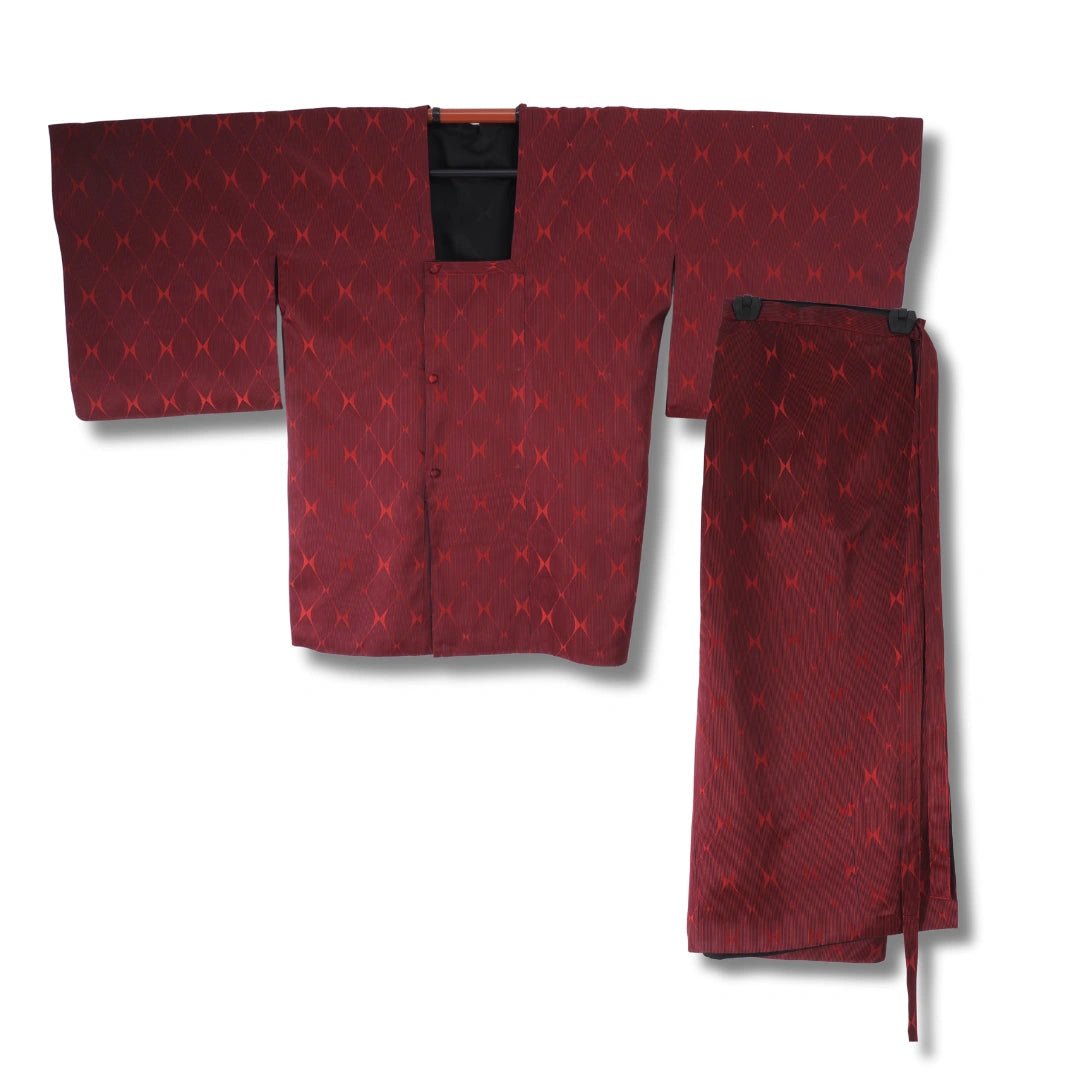 Vintage Ensemble Damen (Michiyuki & Wickelrock) Dunkelrot