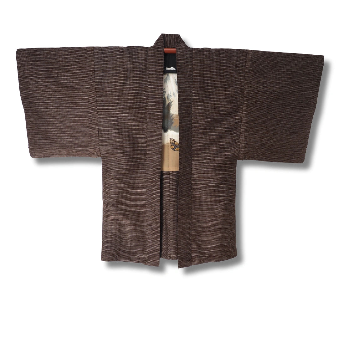 Vintage Herren Ensemble (Kimono & Haori Set) – Braun