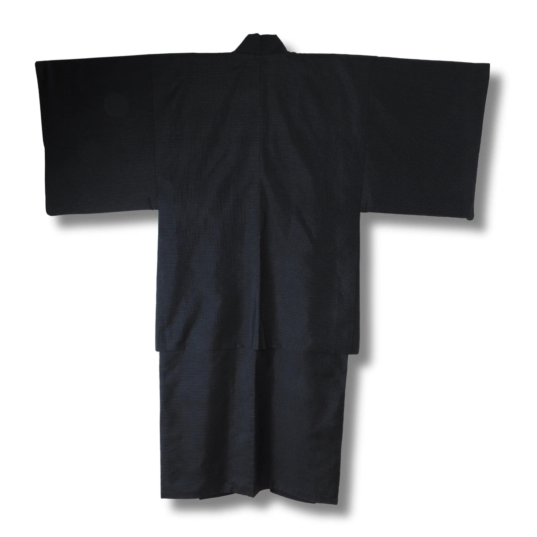 Vintage Herren Ensemble (Kimono & Haori) Dunkelblau mit Greifvogel