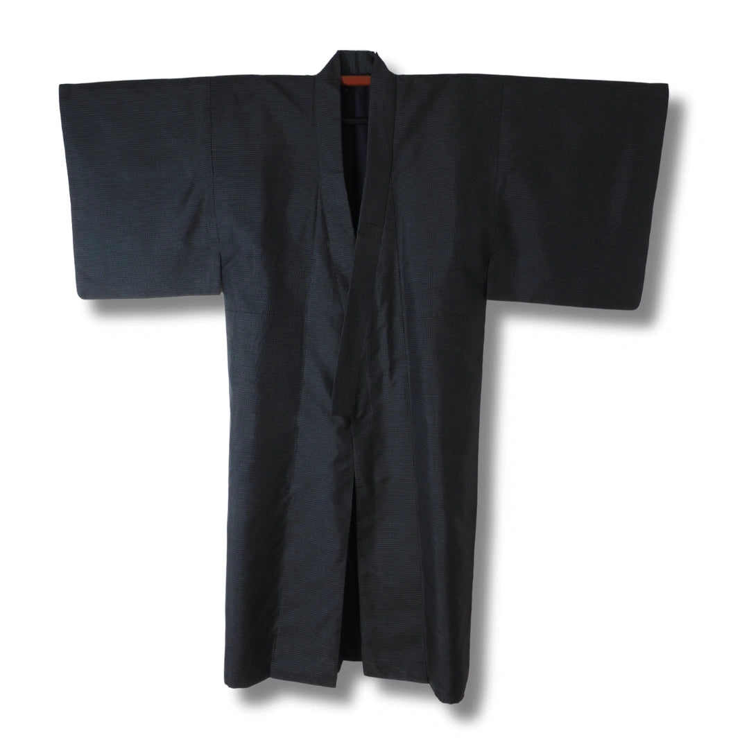 Vintage Herren Ensemble (Kimono & Haori) Dunkelblau mit Greifvogel