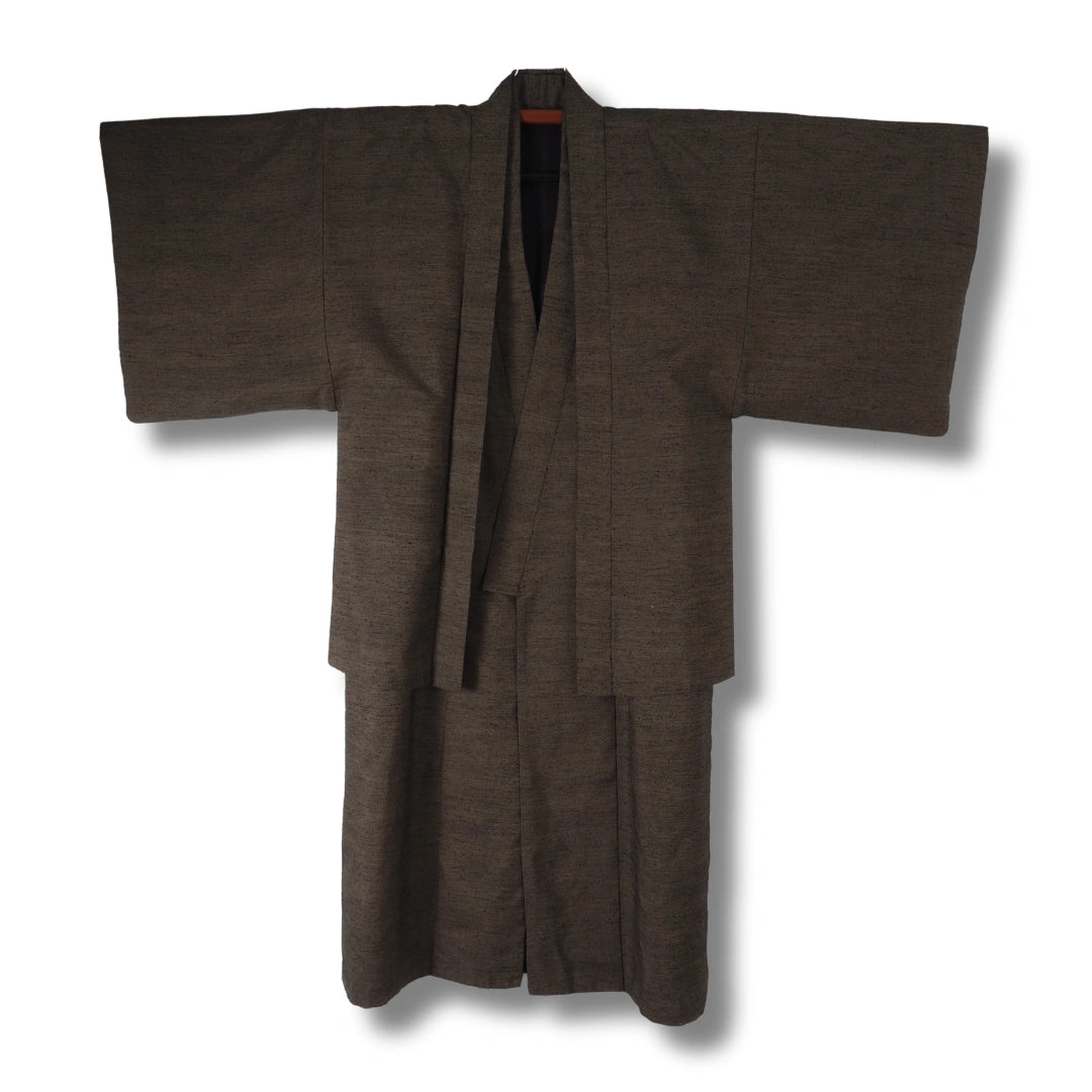 Vintage Herren Ensemble (Kimono & Haori) Braun