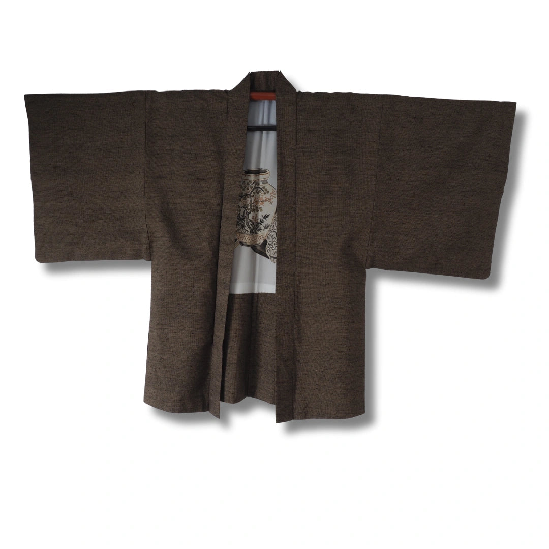 Vintage Herren Ensemble (Kimono & Haori) Braun