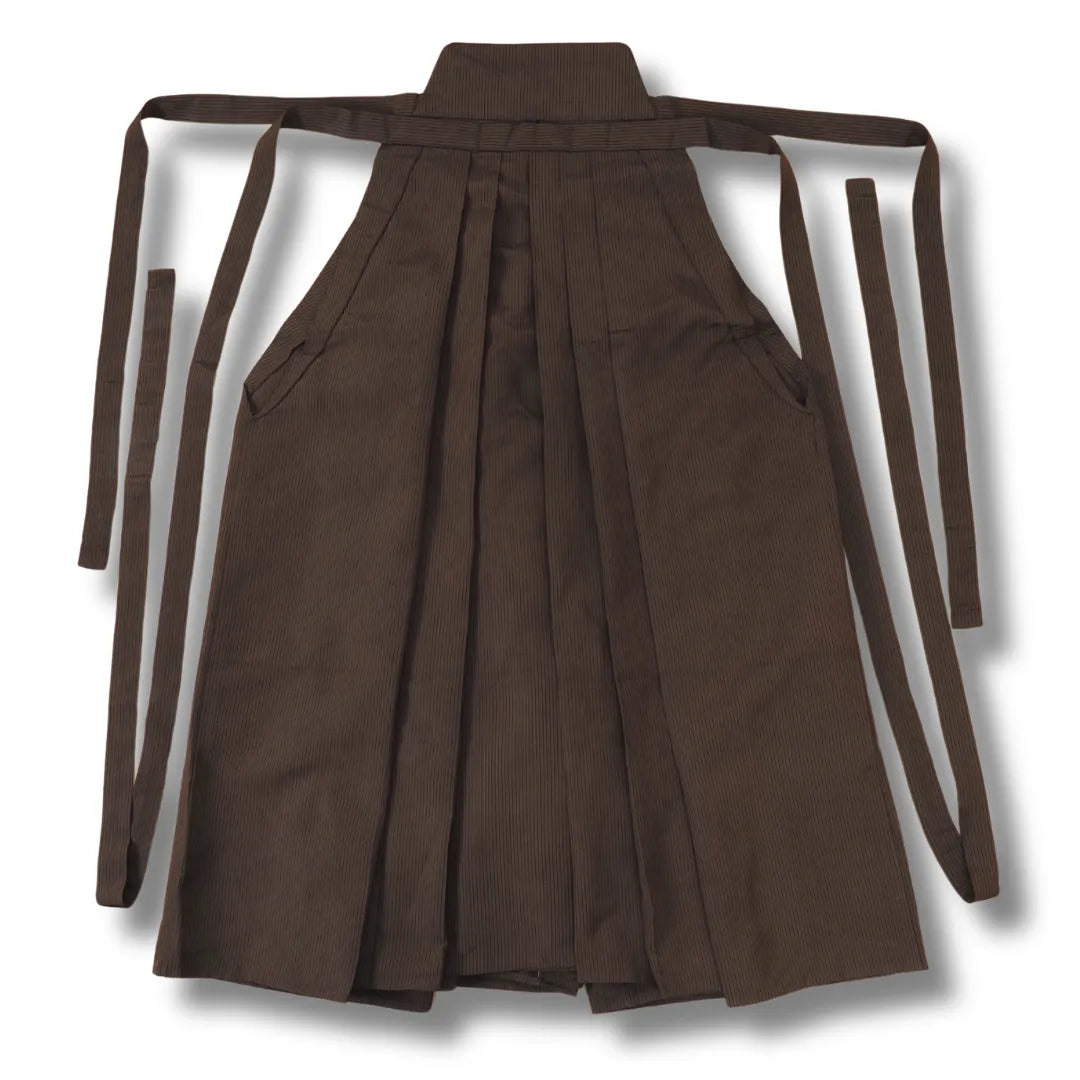 Vintage Hakama dunkelbraun mit feinen schwarzen Streifen Vorderansicht