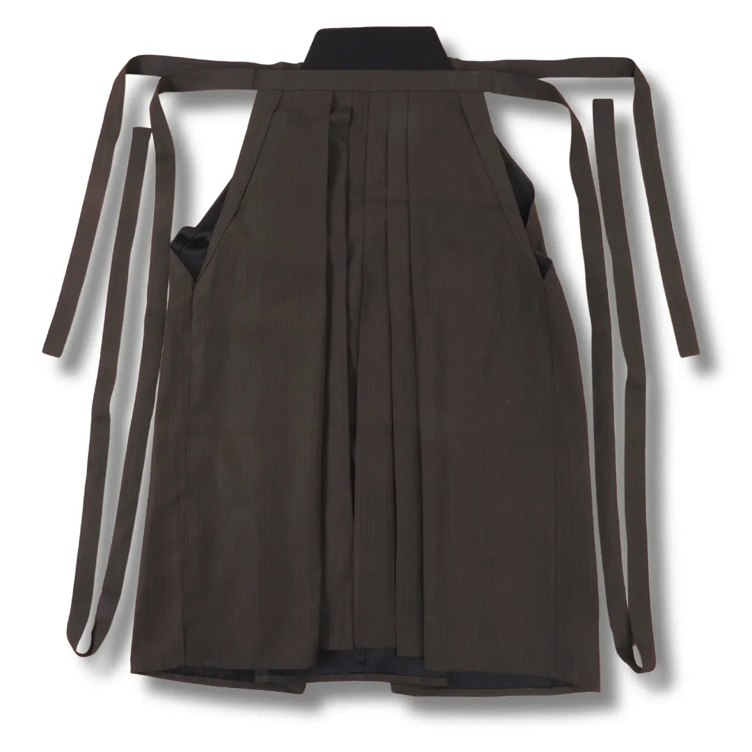 Vintage Hakama dunkelbraun mit Streifen Vorderansicht