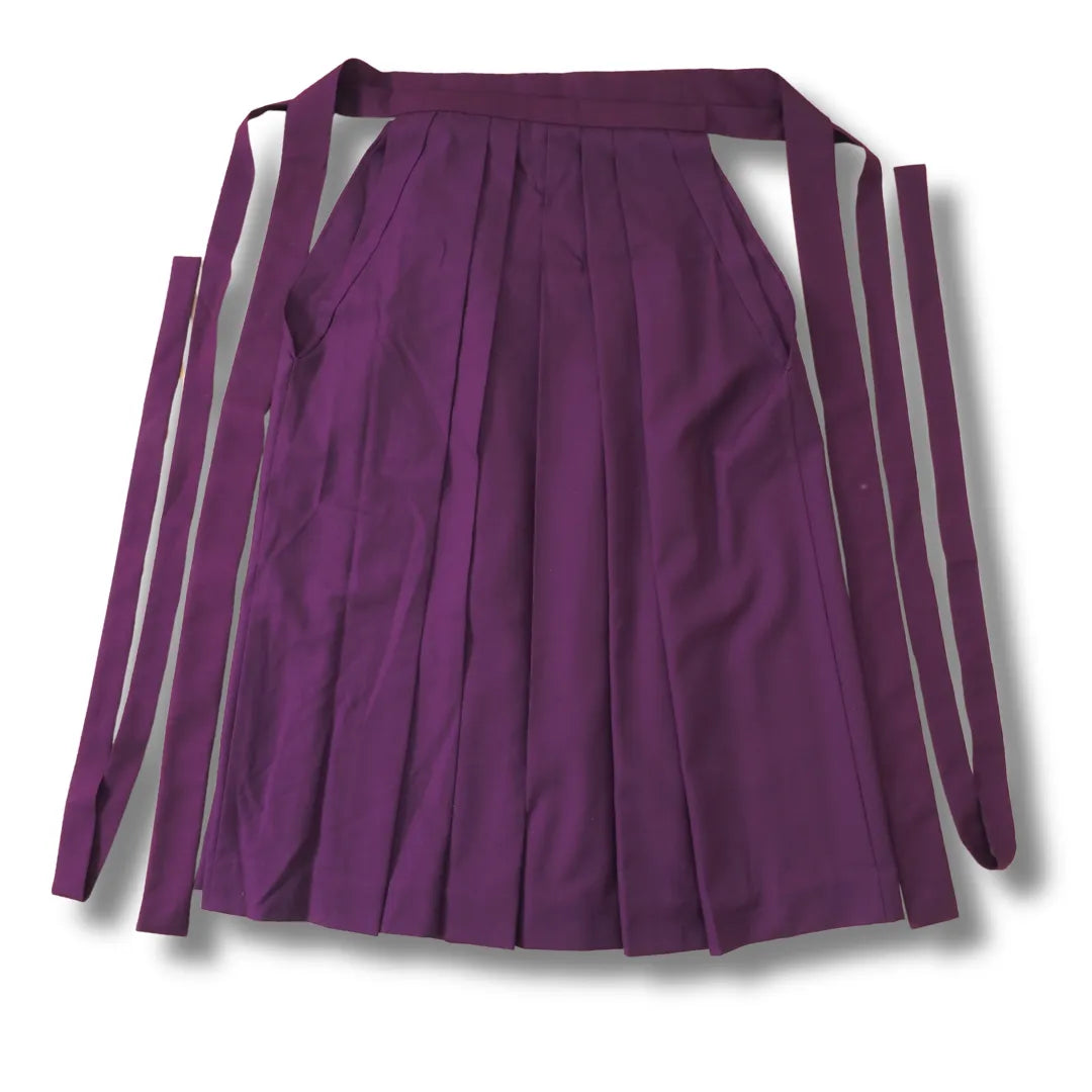 Japanischer Vintage Hakama in Lila – handgefertigter Hosenrock Vorderansicht