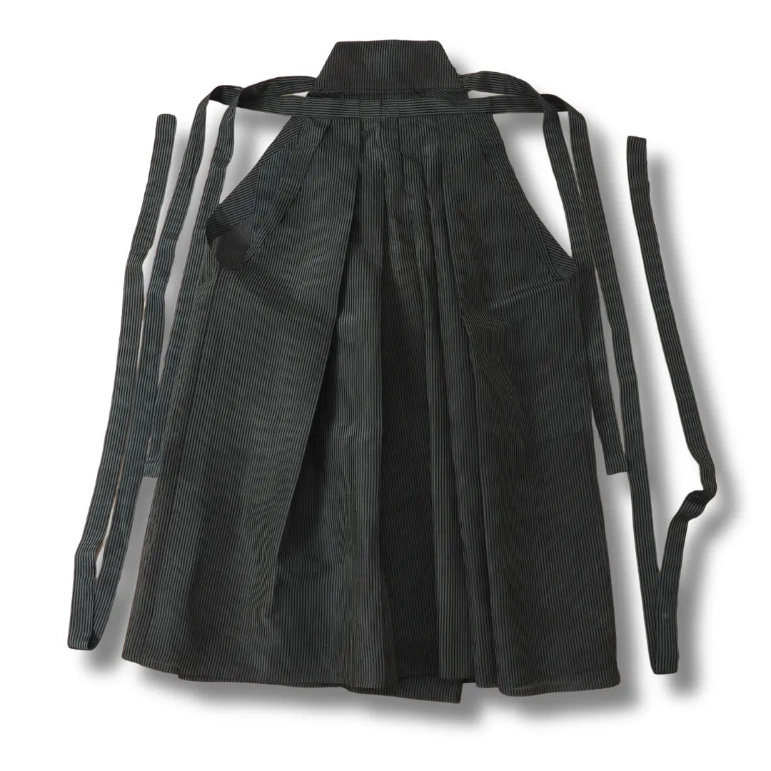 Japanischer Vintage Hakama grau gestreift Vorderansicht