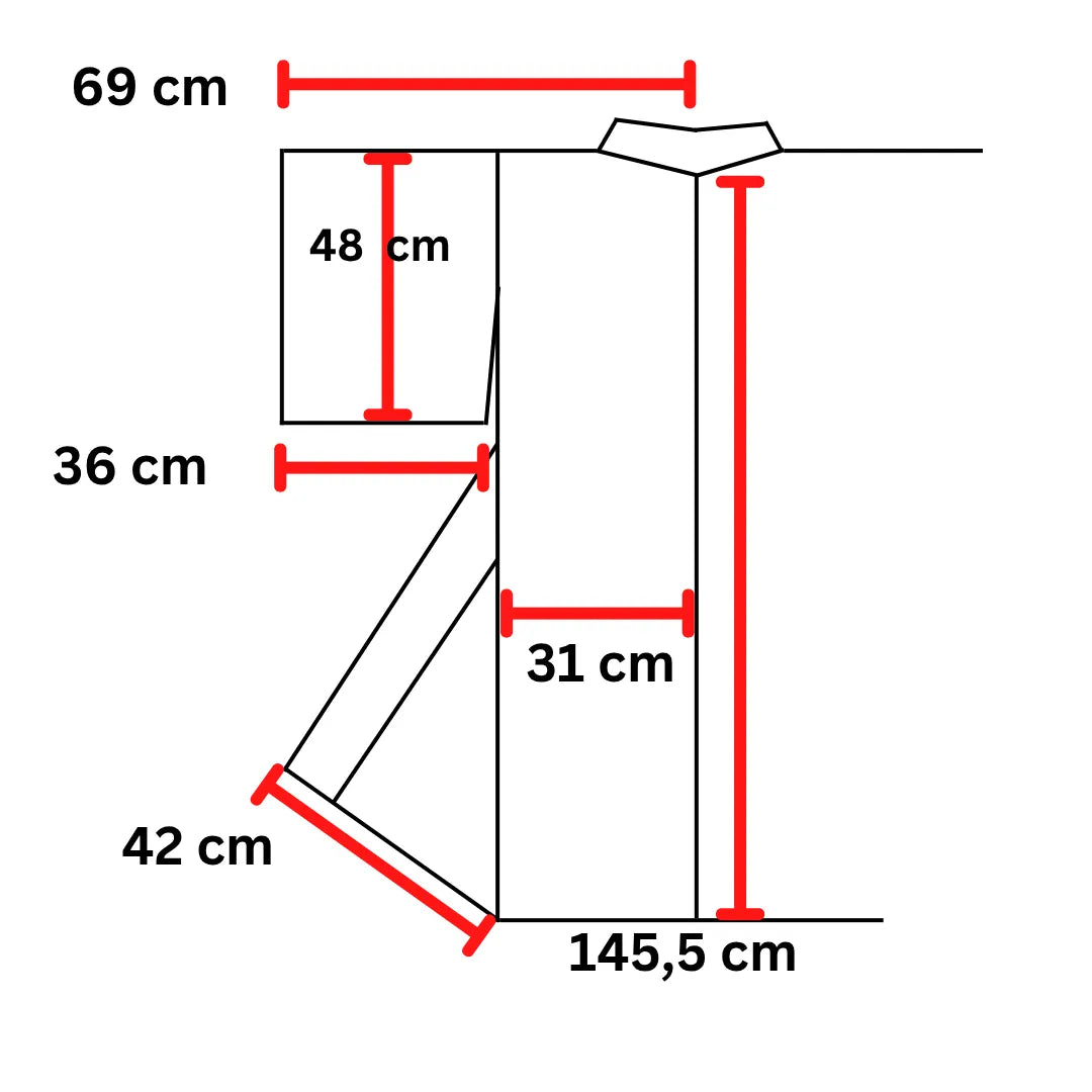 Maßgrafik Kimono mit Abmessungen