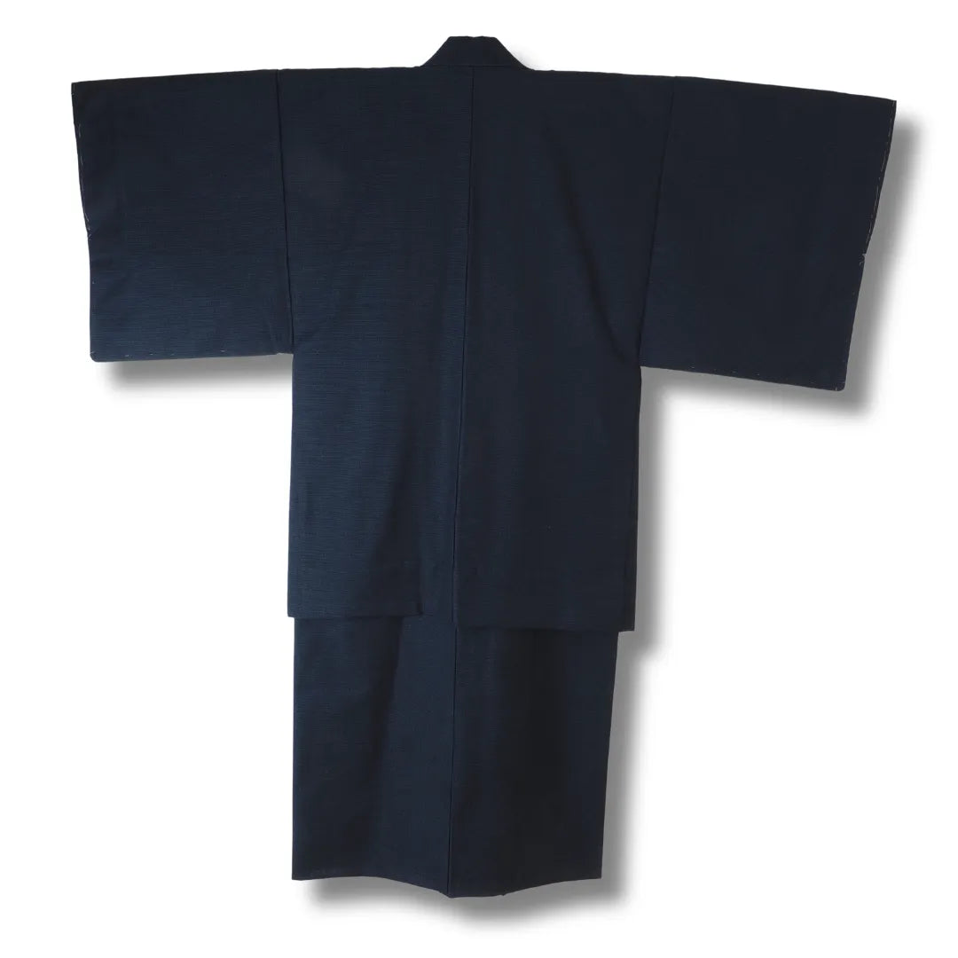 Herren Haori über Kimono dunkelblau Rückansicht