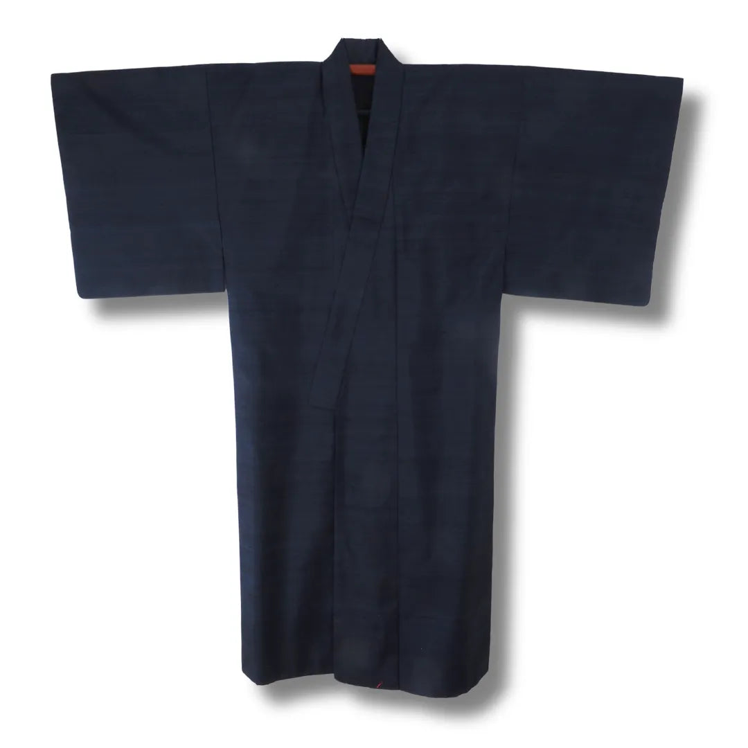 Vorderansicht des dunkelblauen Vintage Herren Kimono