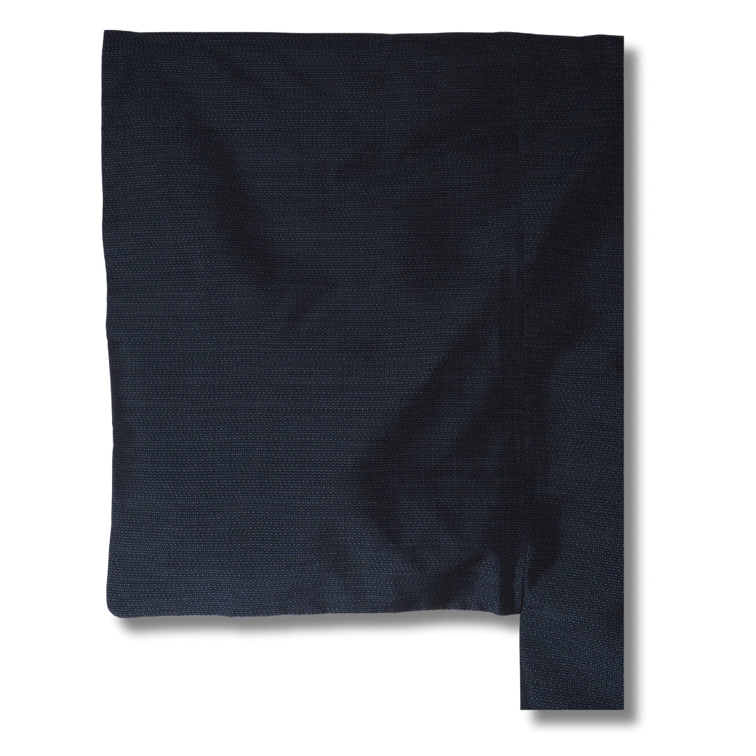 Vintage Herren Haori Blau mit feinem Muster & Landschaftsinnenseite