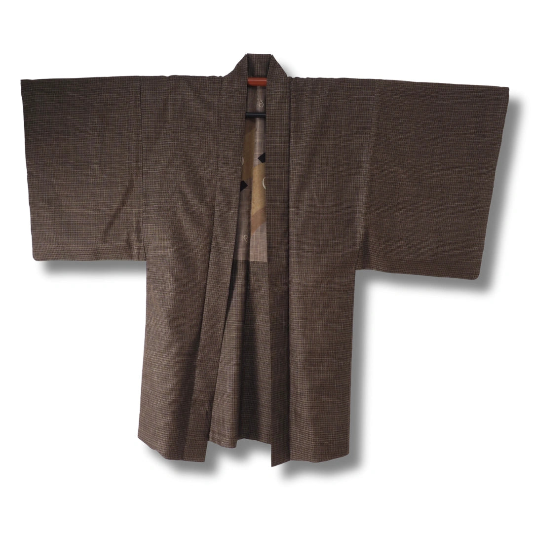 Vintage Herren Haori braun kariert