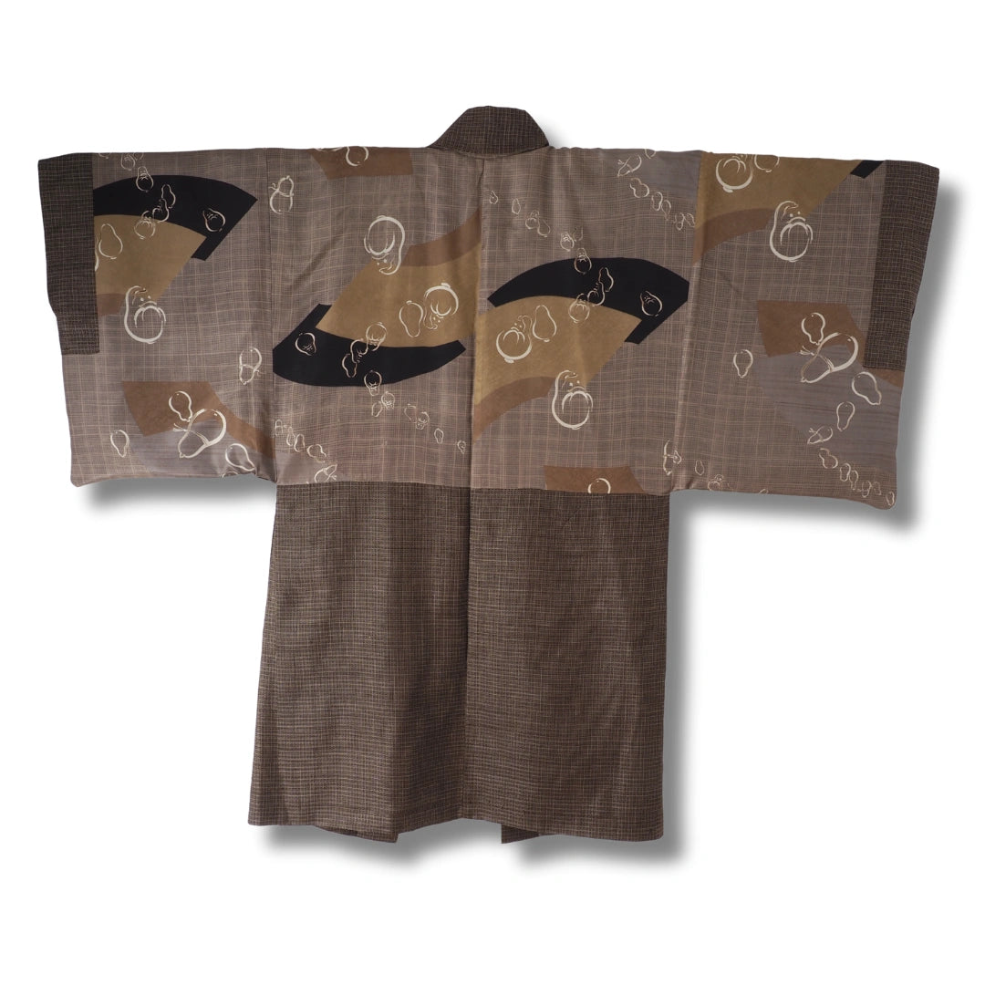 Vintage Herren Haori braun kariert