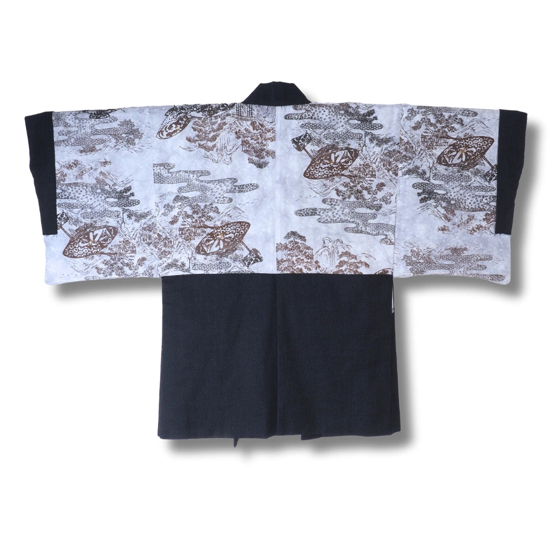 Vintage Herren Haori dunkelblau mit Muster innen