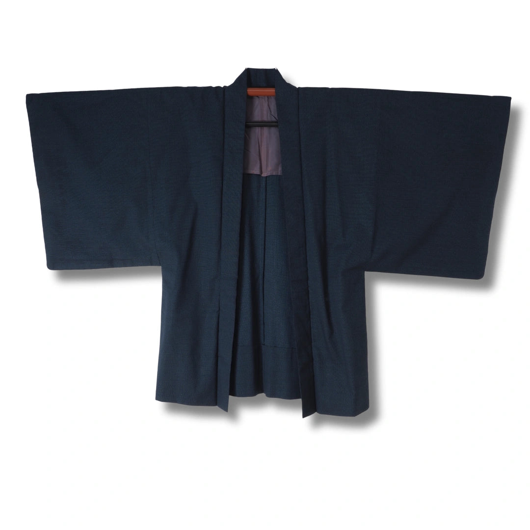 Vintage Herren Haori dunkelblau mit lila Innenseite