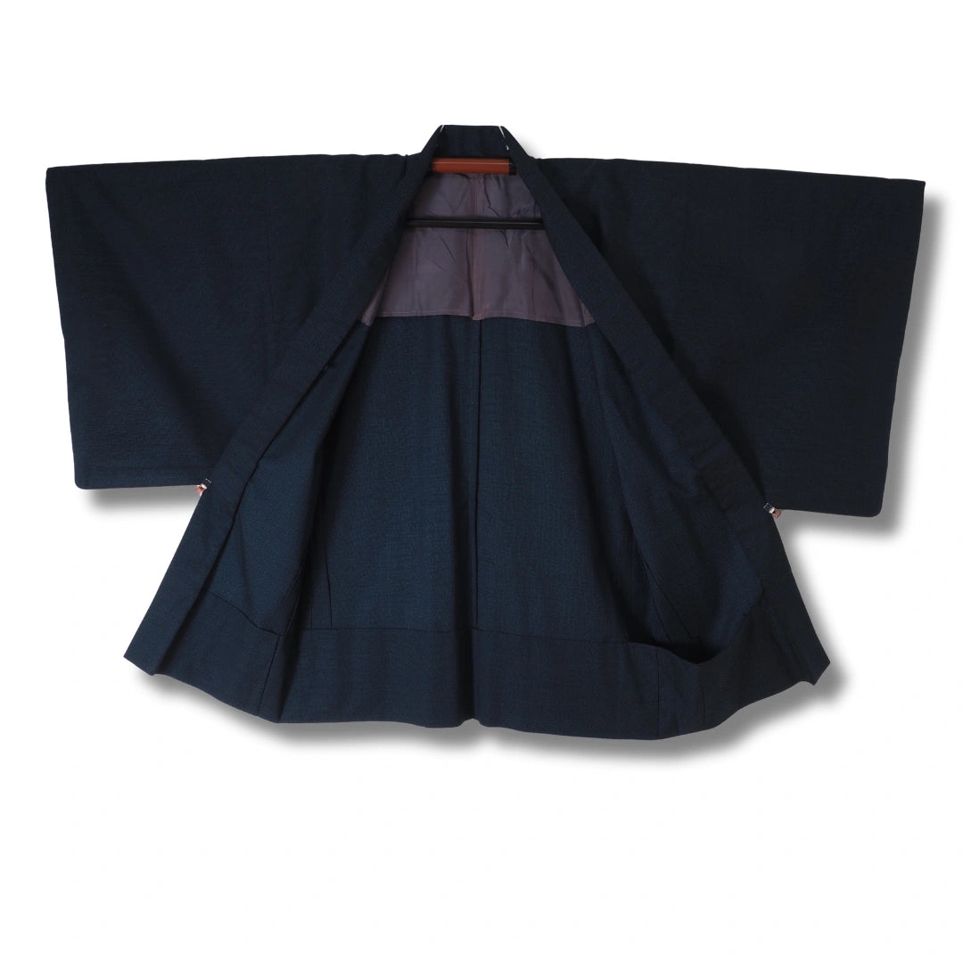 Vintage Herren Haori dunkelblau mit lila Innenseite