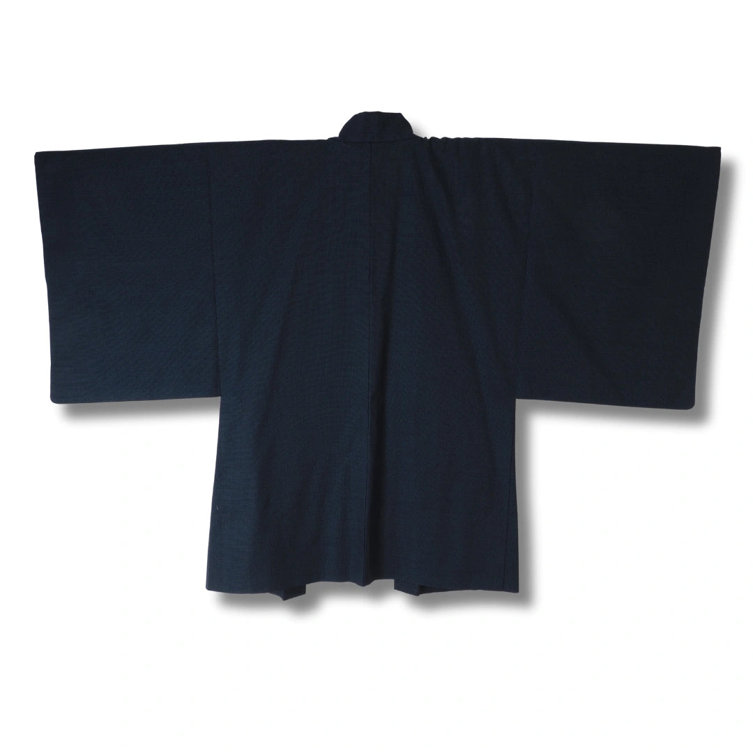 Vintage Herren Haori dunkelblau mit lila Innenseite