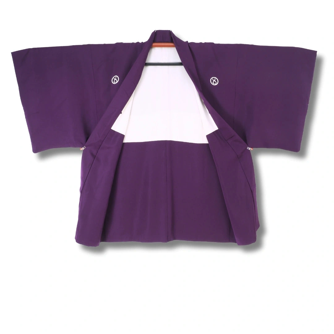 Vintage Damen Haori – Violett mit 5 Kamon