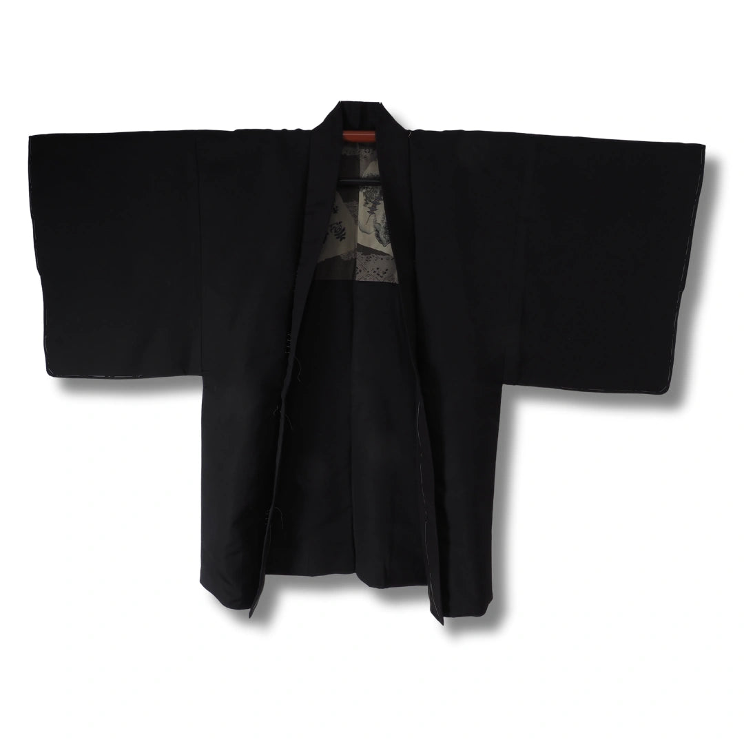 Vintage Herren Haori Schwarz mit Innenmalerei
