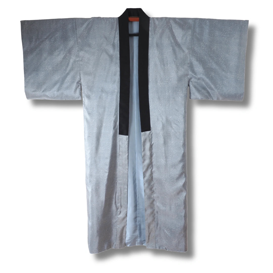 Vintage Herren Juban mit Tiger Motiv blaugrau