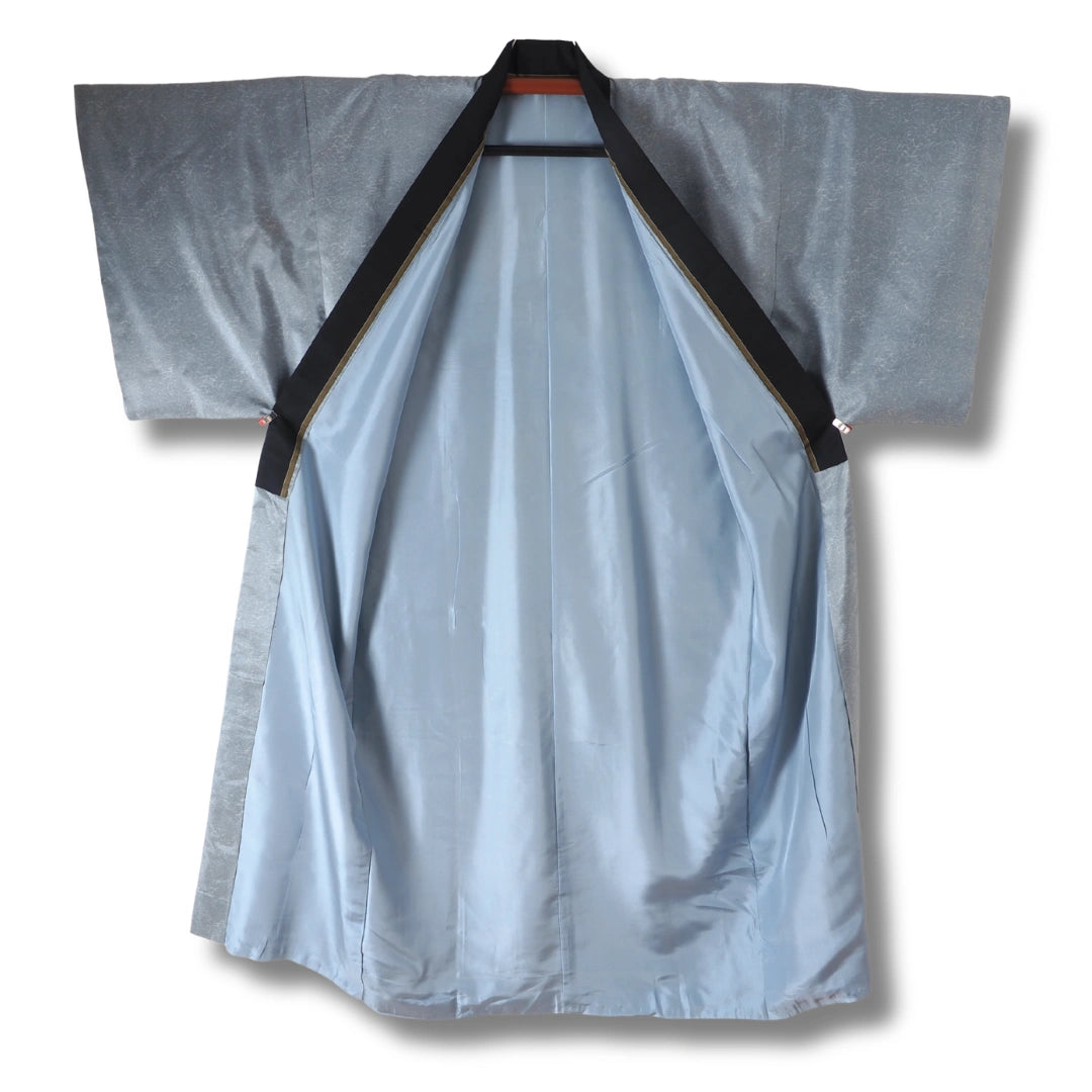 Vintage Herren Juban mit Tiger Motiv blaugrau