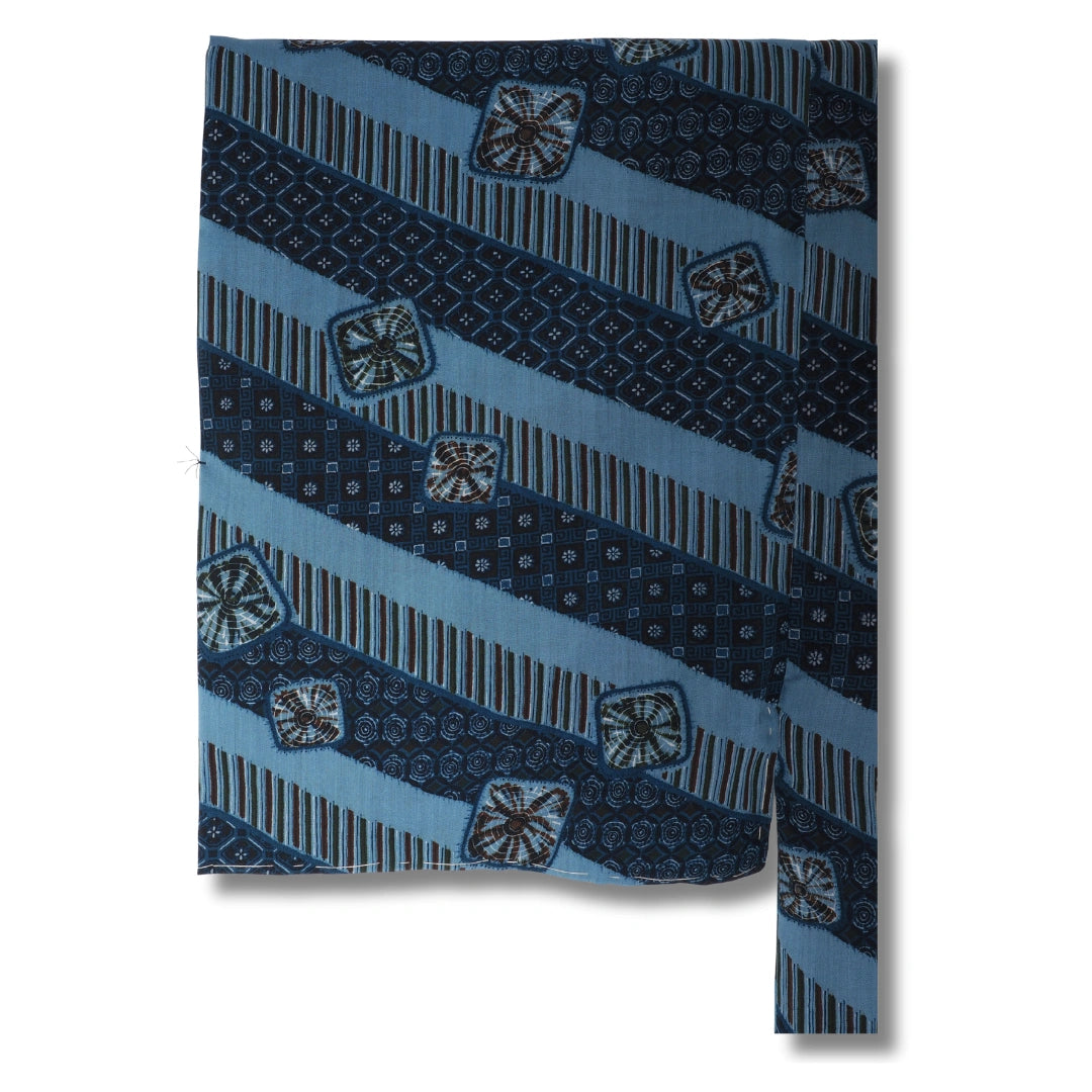 Vintage Herren Juban Blau mit traditionellem Muster